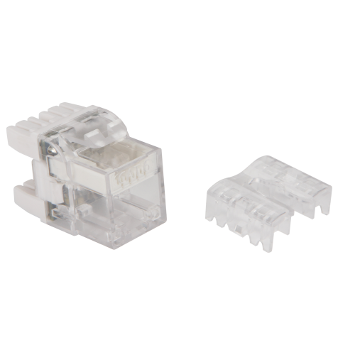 Модуль Keystone, RJ45, кат.6, UTP, 180 градусов, с индикатором, белый